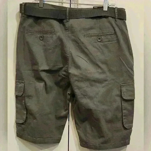 Men's Blu Rock New York Cotton Flex Cargo Shorts with Belt Size 40 - Picture 2 of 6